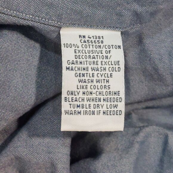 Ralph Lauren Men's XL Chambray Button Down Short Sleeve Shirt Blue Flesh Pony - Picture 6 of 9